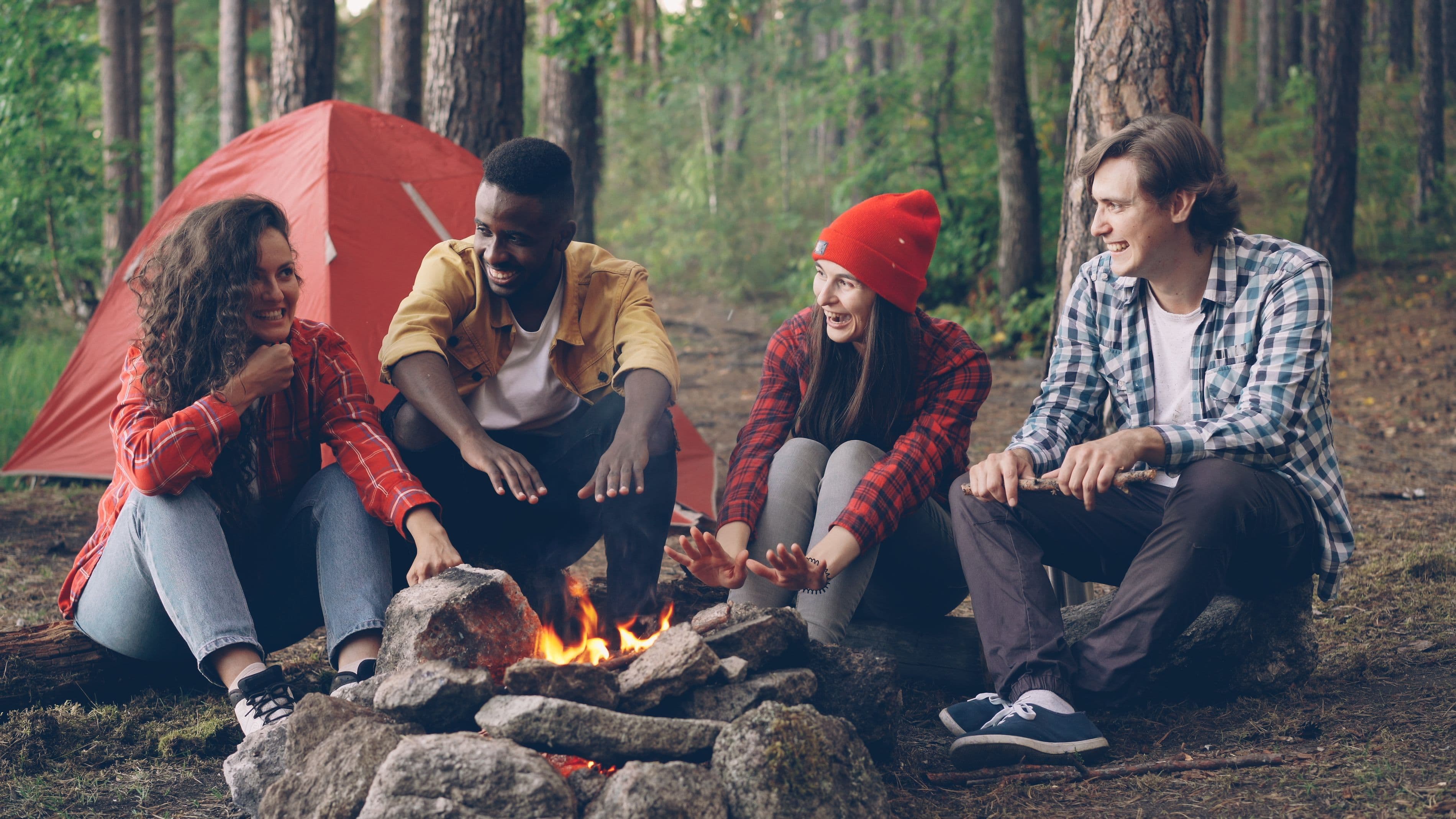 Community members gathering together outdoors